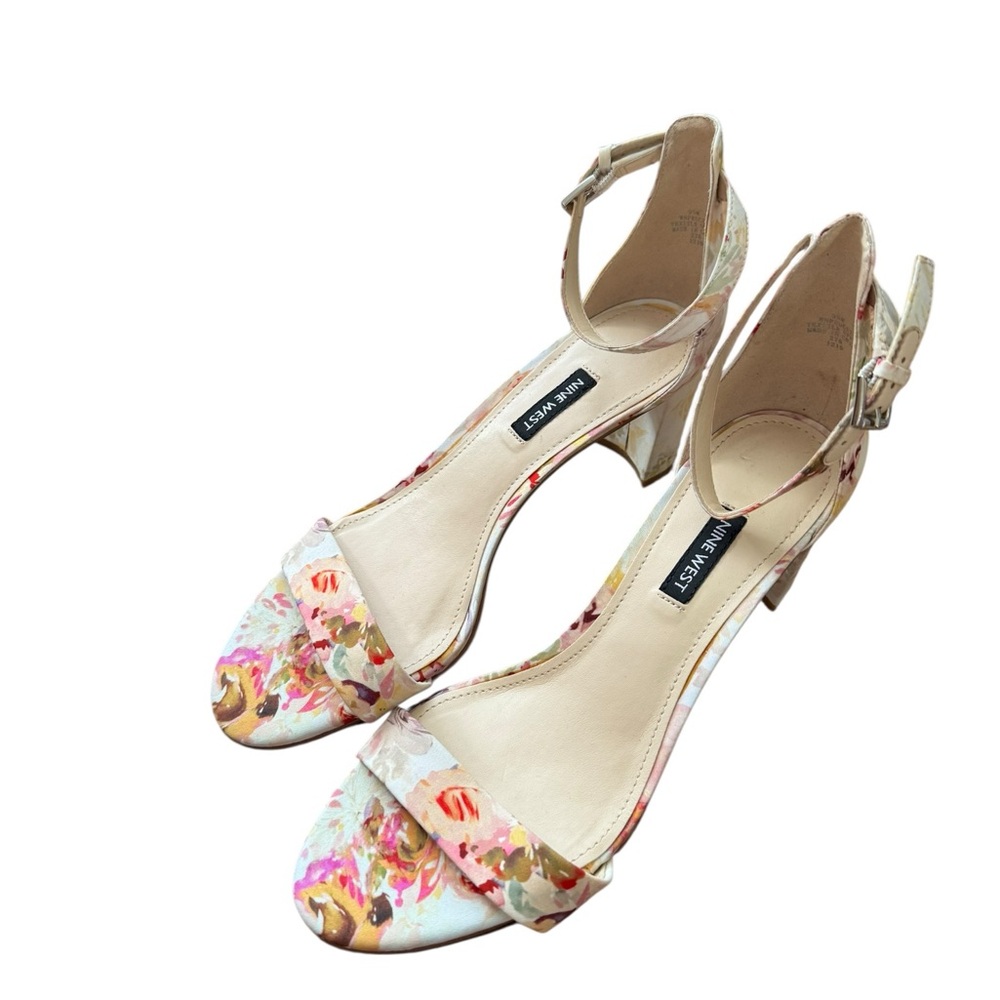 Nine West Pruce Women’s Floral Ankle-Strap Sandals Size 9 1/2